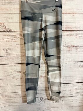 Nike Dry-Fit Power Legend Ribbon Wrap Training Tights Gray,White,Black Size S